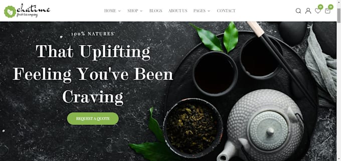 Gig Preview - Design matcha tea shopify store green tea dropshipping website coffee tea store