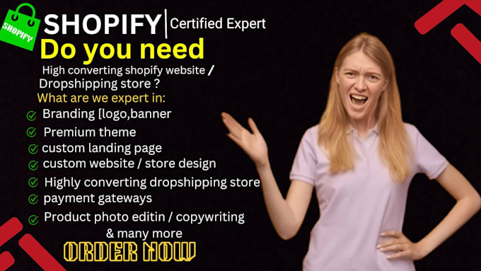 Gig Preview - Create and design profitable shopify stores for dropshipping