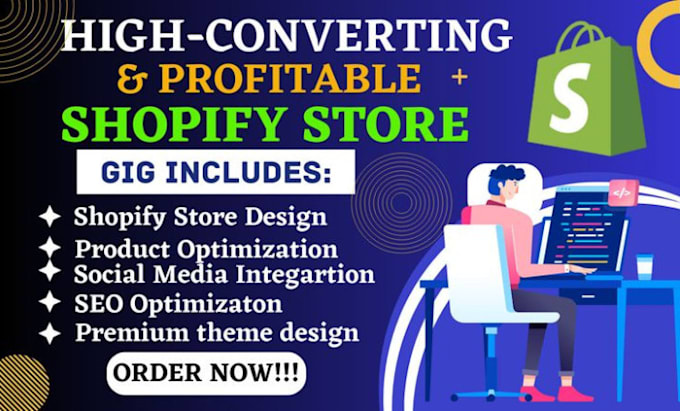 Gig Preview - Build shopify dropshipping store shopify website design redesign shopify