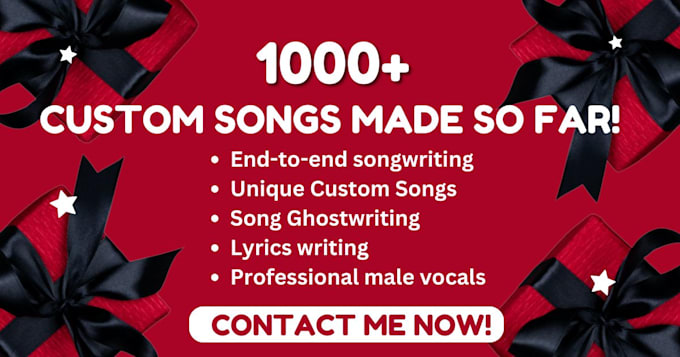 Gig Preview - Write custom songs with male vocals, lyrics as a professional singer, songwriter