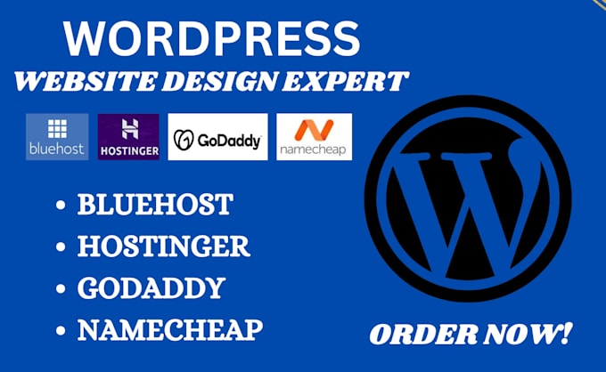 Gig Preview - Design or redesign wordpress website on bluehost, hostinger, godaddy, namecheap