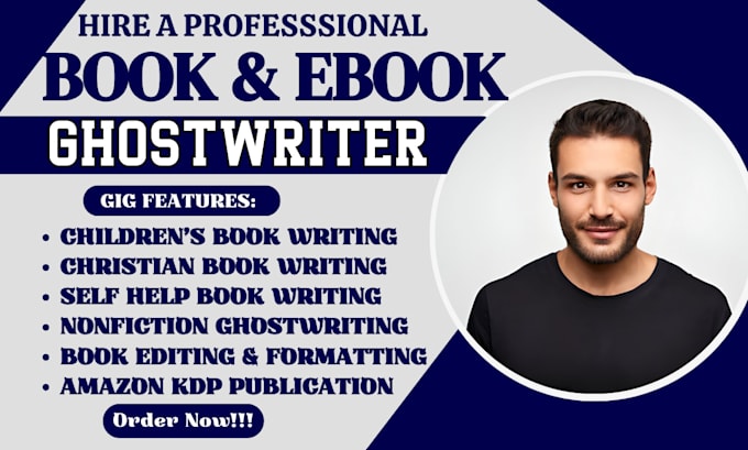 Gig Preview - Be ghostwriter ebook writer for self help, christian book writer children editor