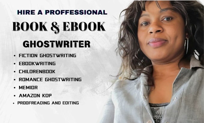 Gig Preview - Be your fiction ghostwriter ebook ghost writer book writer romance writer kdp