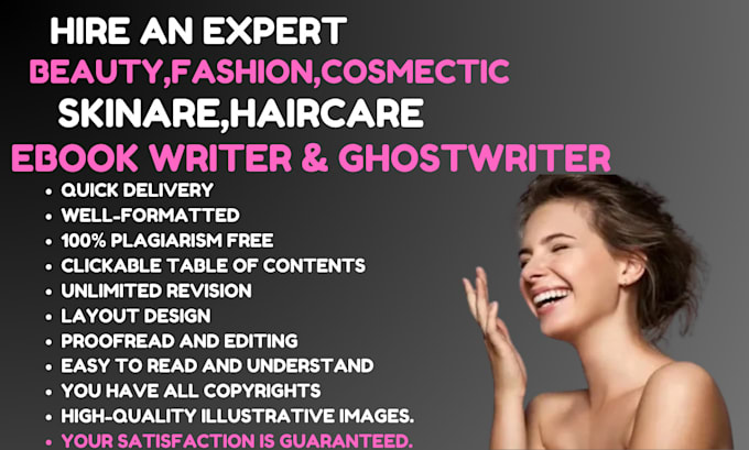 Gig Preview - Write beauty and skincare articles, hair care, and fashion ebooks on any topic