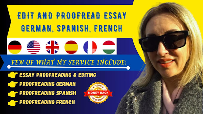 Gig Preview - Professionally edit and proofread essays in french, german, and spanish