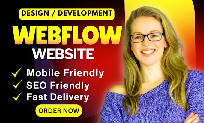 Gig Preview - Build webflow website development, design, redesign, responsive webflow website