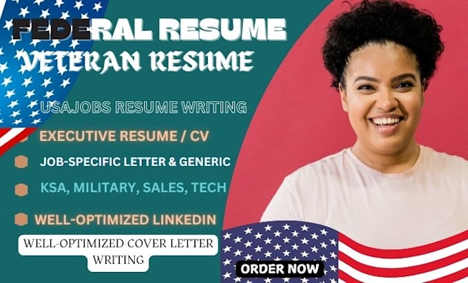 Gig Preview - Do federal resume writing, usajobs, ksa, military, engineering, tech, IT resume