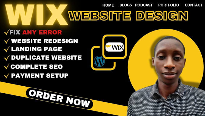 Gig Preview - Design wix website redesign wix online store build wix ecommerce website