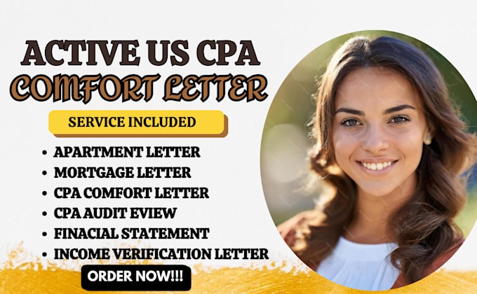 Gig Preview - Provide CPA comfort letter income verification letter profit and loss statement