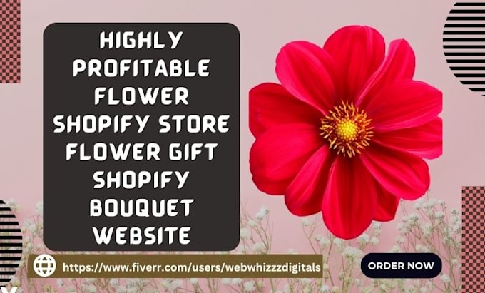 Gig Preview - Design a flower gift shopify store flower shopify bouquet dropshipping website