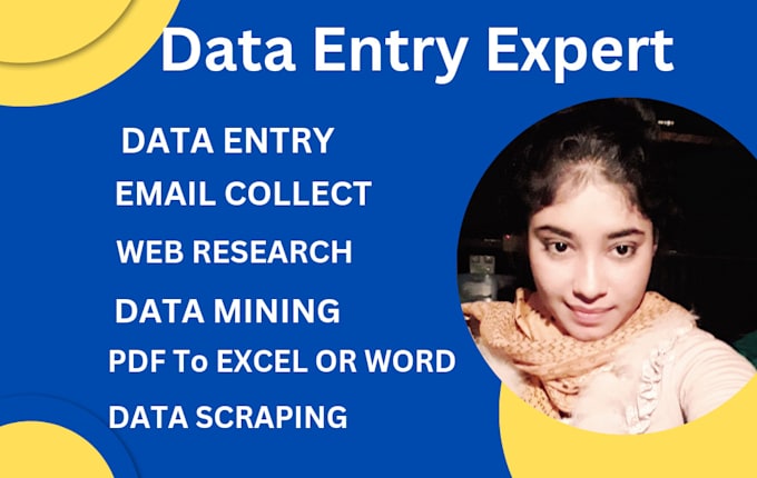 Gig Preview - Be your virtual assistant for data entry,pdf to excel