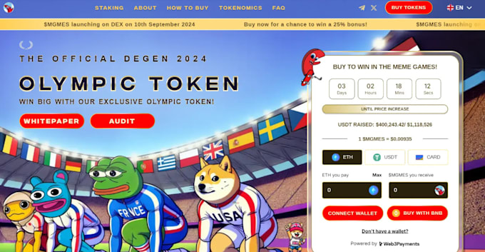 Gig Preview - Create token presale website with smart contract meme coin,dex, ico,dapp,pumpfun