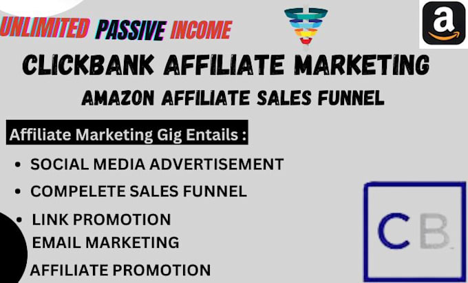 Gig Preview - Do clickbank affiliate marketing link promotion, amazon affiliate sales funnel