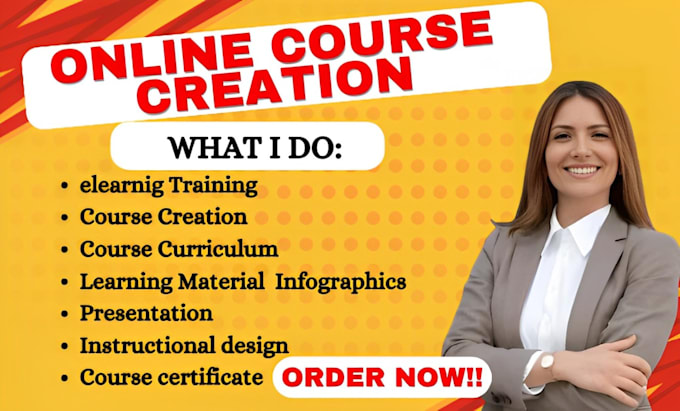 Gig Preview - Create online course content,training manual course creation course content