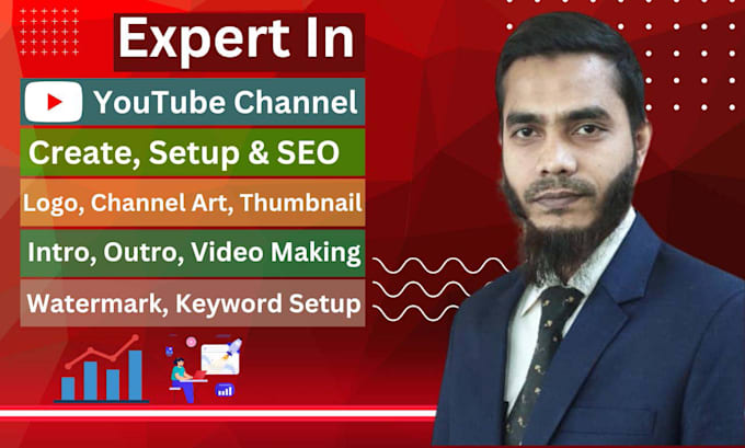 Gig Preview - Create and setup, an SEO professional youtube channel