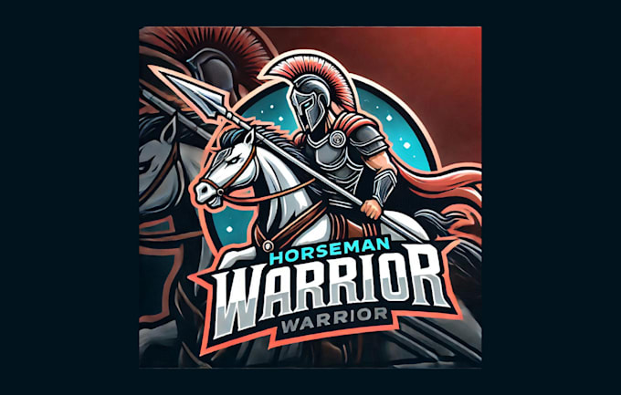 Gig Preview - Do horseman warrior esport mascot logo with a unique concept