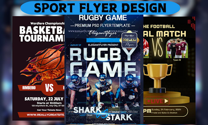 Gig Preview - Design sports, basketball, football, fitness, gym, event flyer or poster