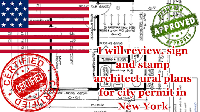 Gig Preview - Draw review sign stamp architectural floor plan site plan roof plan in new york