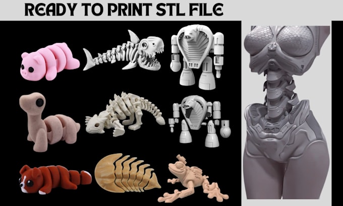 Gig Preview - Sculpt 3d bjd flexi toy ball jointed doll pets articulated model stl 3d printing