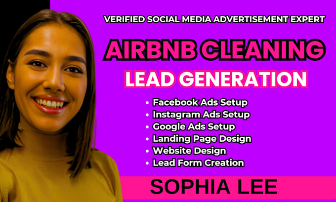 Gig Preview - Airbnb cleaning leads airbnb cleaning facebook ads airbnb google ads video ads