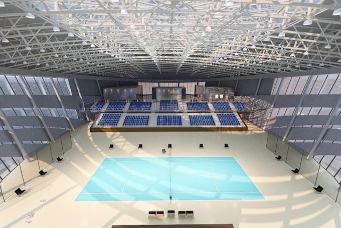 Gig Preview - 3d indoor sport complex, indoor gaming arena, sport facilities, basket ball