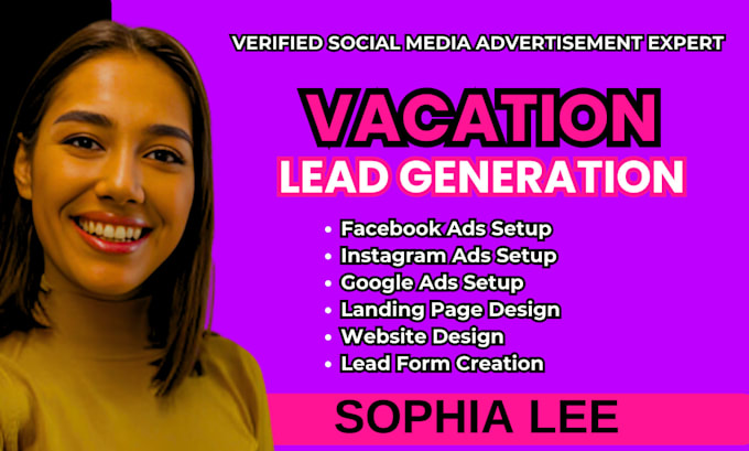 Gig Preview - Vacation leads vacation facebook ads vacation video ads vacation googleads