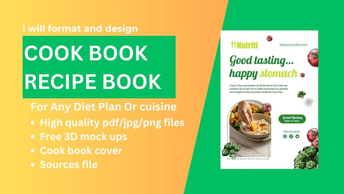 Gig Preview - Format and design recipe book, ebook, or cookbook design in canva