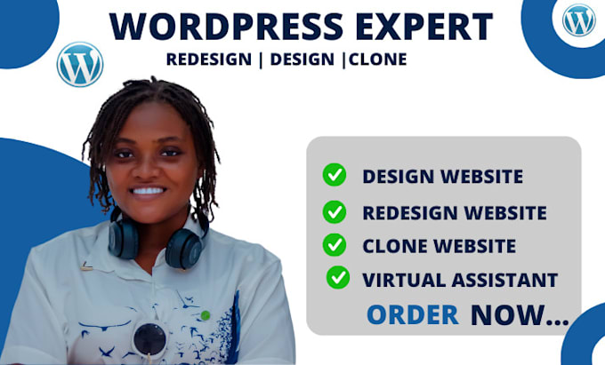 Gig Preview - Design a custom wordpress website, wordpress landing page, wordpress expert