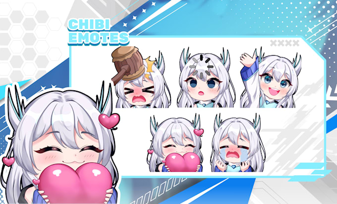 Gig Preview - Draw chibi twitch emotes, animated emotes, vtuber, stream, discord, sub badges