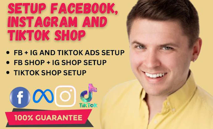 Gig Preview - Setup facebook and instagram ads campaign tiktok shop fb shop instagram shop