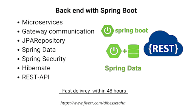 Gig Preview - Create spring boot backend with database and security