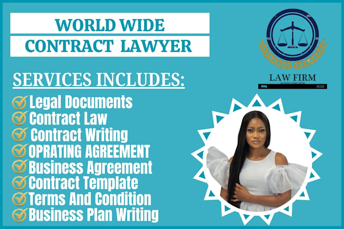 Gig Preview - Write a legal agreement legal review legal contract and documents world wide