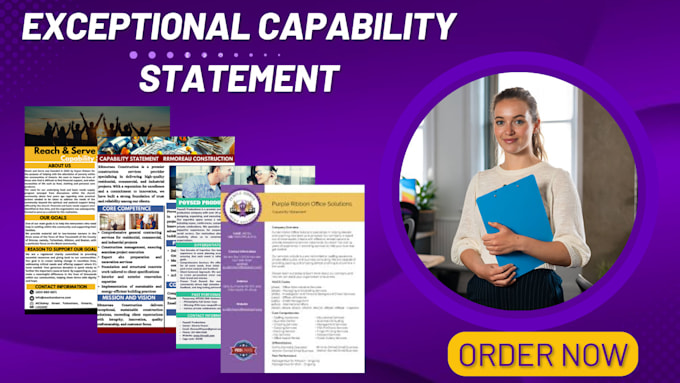 Gig Preview - Write and design a government capability statement, capability statement