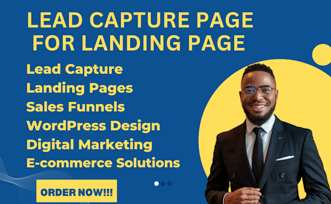 Gig Preview - Design a professional lead capture landing page, lead capture website,