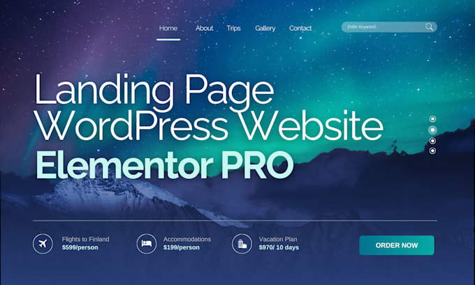 Gig Preview - Do wordpress landing page design wordpress website design with elementor pro