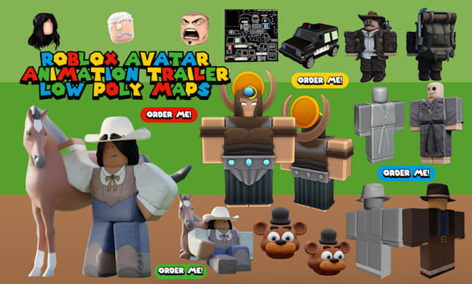 Gig Preview - 3d roblox avatar, roblox clothing, low poly roblox map, roblox animation trailer