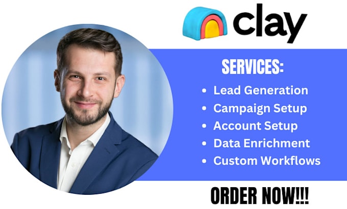 Gig Preview - Do clay com lead generation automation cold email list enrichment