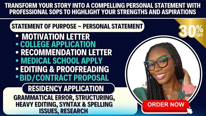 Gig Preview - Edit and proofread your statement of purpose, personal statement admission essay