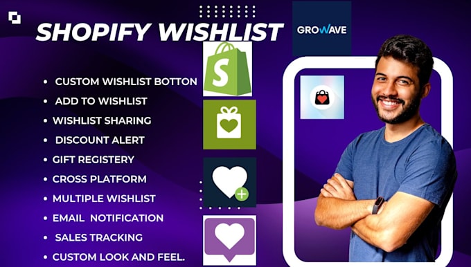 Gig Preview - Setup shopify wishlist growave wishlist plus wishify  iwish wishlist hero