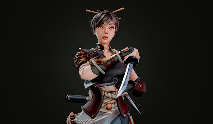 Gig Preview - Remodel 3d stylized game character,ue5 rig,texture, armor, 2d sketch to 3d model