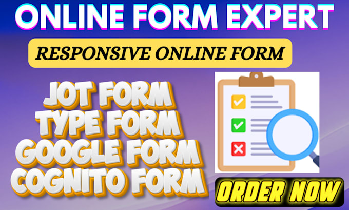 Bestseller - design responsive online form quiz survey using jotform, google form, type form