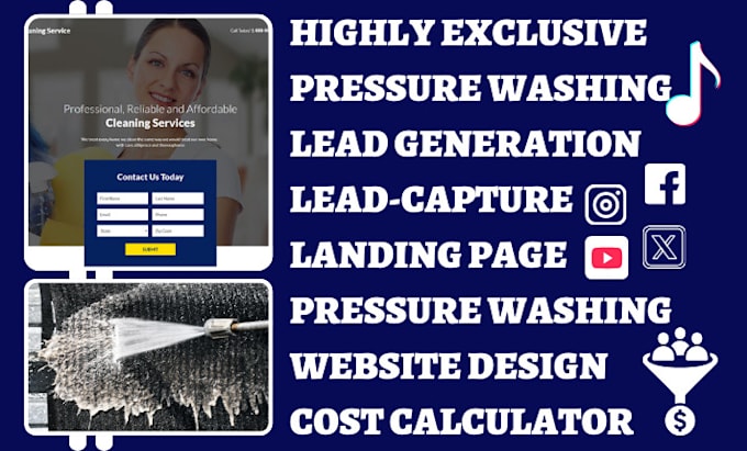 Gig Preview - Generate pressure washing leads power washing leads pressure washing lead funnel