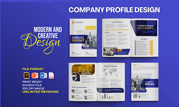 Gig Preview - Write, design company profile, annual report booklet, brochure design whitepaper