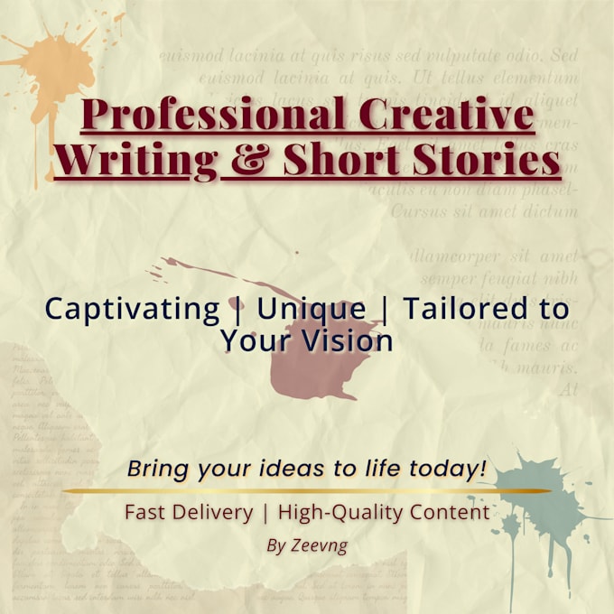 Gig Preview - Craft compelling creative writing and short stories