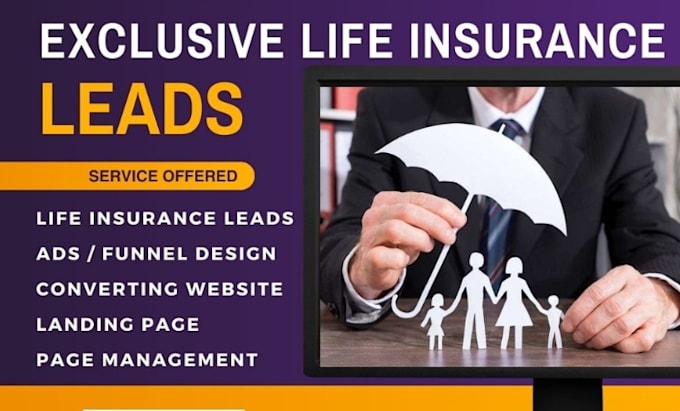 Gig Preview - Health life insurance leads life insurance website landing page insurance leads