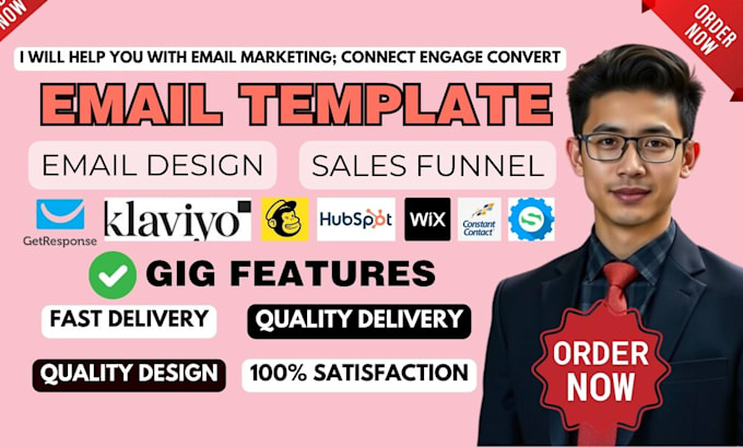 Gig Preview - Design newsletter email template convertkit mailchimp campaign automation setup