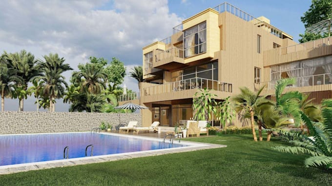 Gig Preview - Rebuild 3d exterior, villa with swimming pool, restaurant 3dinterior,walkthrough