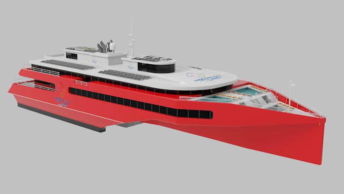 Gig Preview - Do 3d ship model 3d boat animation 3d yatch boat model 3d yatch animation hull