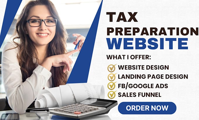 Gig Preview - Build tax preparation website credit repair website insurance tax landing page