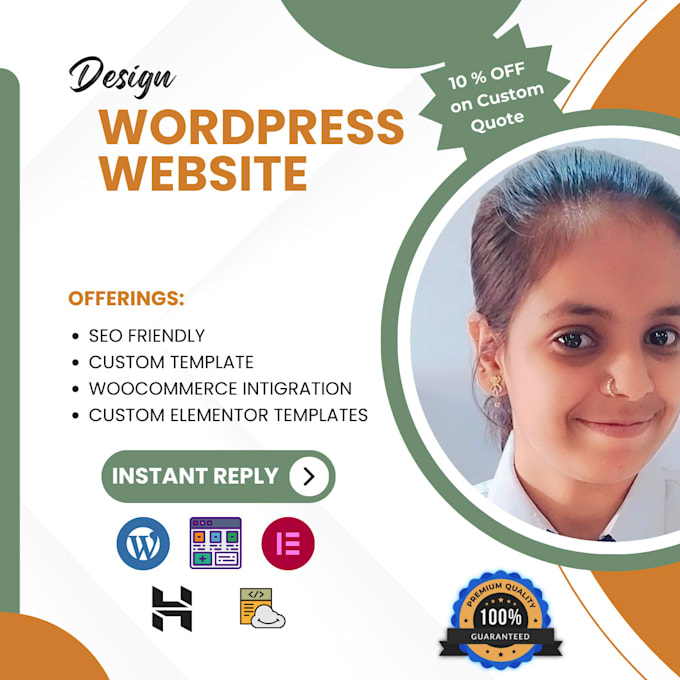 Gig Preview - Design a custom wordpress website, SEO optimized with woocommerce and themes